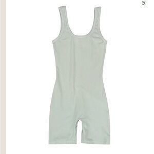 Jungmaven Light Sage Green Ribbed Tank Bodysuit Romper